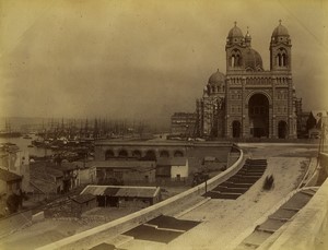 France Marseille Cathedral panorama Old photo Neurdein 1880