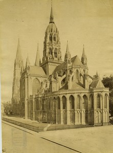 France Bayeux Cathedral exterior Old photo Neurdein 1880