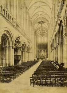France Bayeux Cathedrale interior Nave Old photo Neurdein 1880