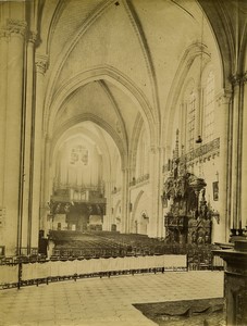 France Angers Cathedral interior Nave Old photo Neurdein 1880