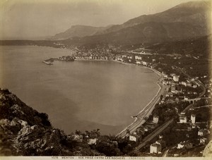 France Menton panorama Old photo Gilletta 1880