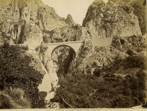 France Menton Pont Saint Louis Bridge Old photo Gilletta 1880