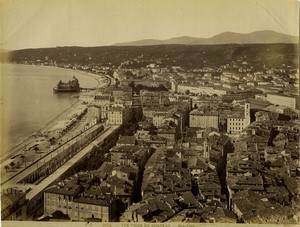 France Nice panorama from Castle Old photo Gilletta 1880 #1