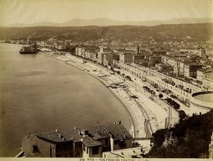France Nice panorama from Castle Old photo Gilletta 1880 #2