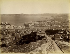 France Marseille panorama Old photo Gilletta 1880 #2