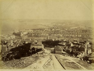 France Marseille panorama Old photo Gilletta 1880 #1
