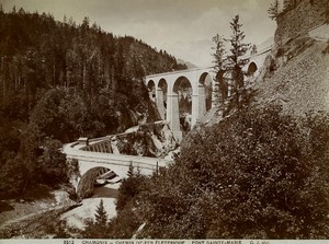 France Chamonix eletric railway Old photo Gilletta 1880