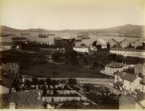 France Toulon harbour panorama Old photo Gilletta 1880
