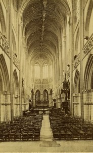 France Normandy Caen church interior old Photo Neurdein 1890