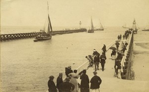 France Normandy Bayeux Pier old Photo Neurdein 1890