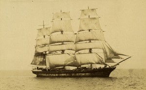 France Normandy Le Havre sailing boat 3 masts old Photo Neurdein 1890