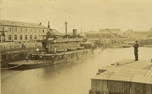 France Normandy Cherbourg Harbor old Photo Neurdein 1890