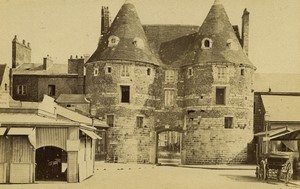 France Normandy Dieppe City gate Remparts old Photo Neurdein 1890