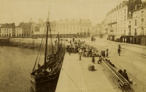 France Normandy Dieppe Harbor old Photo Neurdein 1890 #2