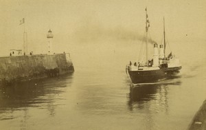 France Normandy Dieppe Jetty Boat old Photo Neurdein 1890