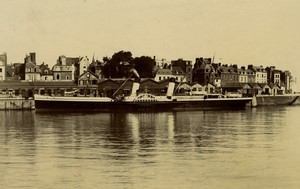 France Normandy Dieppe Steamboat old Photo Neurdein 1890