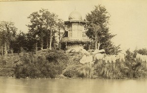 France Paris Bois de Boulogne Lake Kiosk old Photo Neurdein 1890