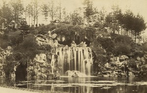 France Paris Bois de Boulogne Waterfalls old Photo Neurdein 1890