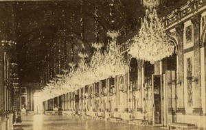 France Versailles castle Hall of Mirrors old Photo Neurdein 1890