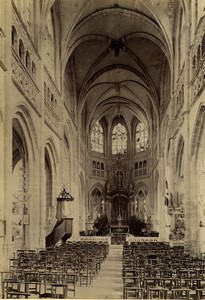 France Normandy Argentan church interior old Photo Neurdein 1890