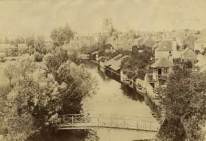 France Normandie Alencon panorama pont ancienne Photo Neurdein 1890