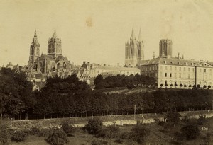 France Normandy Coutances panorama Churches old Photo Neurdein 1890