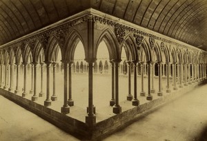 France Normandy Mont Saint Michel Cloister old Photo Neurdein 1890