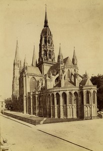 France Normandy Bayeux cathedral old Photo Neurdein 1890