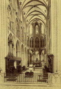 France Normandy Bayeux cathedral interior old Photo Neurdein 1890