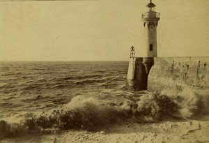 France Normandy Saint Valery en Caux Lighthouse old Photo Neurdein 1890