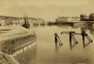 France Normandy Saint Valery en Caux Harbor Wet Dock old Photo Neurdein 1890