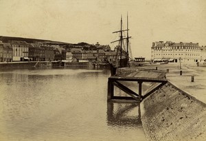 France Normandy Saint Valery en Caux harbor old Photo Neurdein 1890