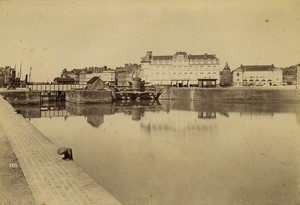 France Normandy Saint Valery en Caux Lock & Town Hall old Photo Neurdein 1890