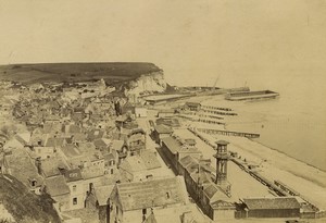 France Normandy Saint Valery en Caux panorama Sea front old Photo Neurdein 1890