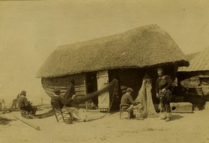 France Normandy Etretat Fishermen old Photo Neurdein 1890