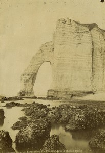 France Normandy Etretat Porte d'Aval Cliffs old Photo Neurdein 1890 #1