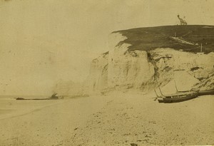 France Normandy Etretat Cliffs old Photo Neurdein 1890