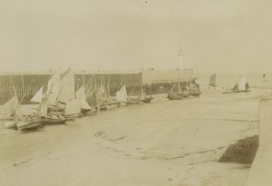 France Normandy Le Treport Harbor Sailboats old Photo 1900 #2