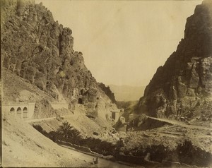 Algeria El Kantara the roman bridge old Photo Studio 1890