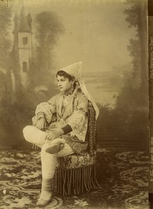 Tunisia Tunis Young Jewish Girl in costume old Photo Garrigues 1890