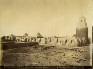 Tunisia Kairouan exterior of the Great Mosque old Photo Garrigues 1890