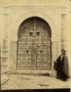 Tunisia Tunis Arabic house door old Photo Garrigues 1890