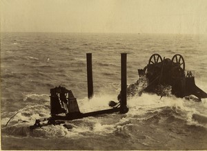 France Le Havre Bucket-wheel excavator? In the Sea old Photo 1890