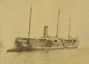France Le Havre Military Boat Cruiser? marine old Photo 1890