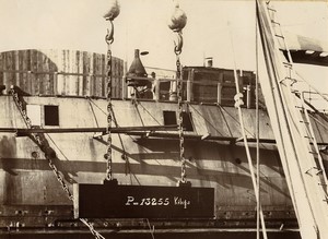 France Le Havre Military armored Boat or submarine ? old Photo 1890 #2