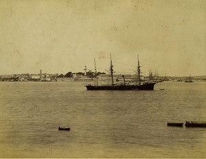France Le port de Lorient Bateaux ancienne Photo 1890