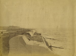 France Le Havre Dike under contruction? old Photo 1890