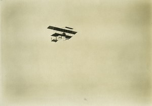 France aviation Joseph Christiaens flying Farman biplane old Photo 1910 #5