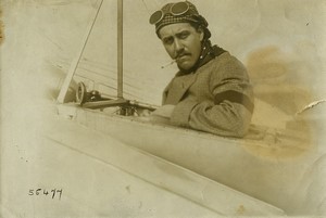 France aviation Leon Morane in his monoplane old Photo 1911