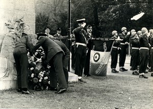 Belgium Brussels aviation Wreath laying at the Aviator monument old Photo 1972